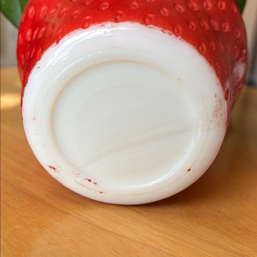 VTG 1940’s HAZEL ATLAS STRAWBERRY JAM
MILK GLASS JELLY JAR W/LID - Picture 5 of 12